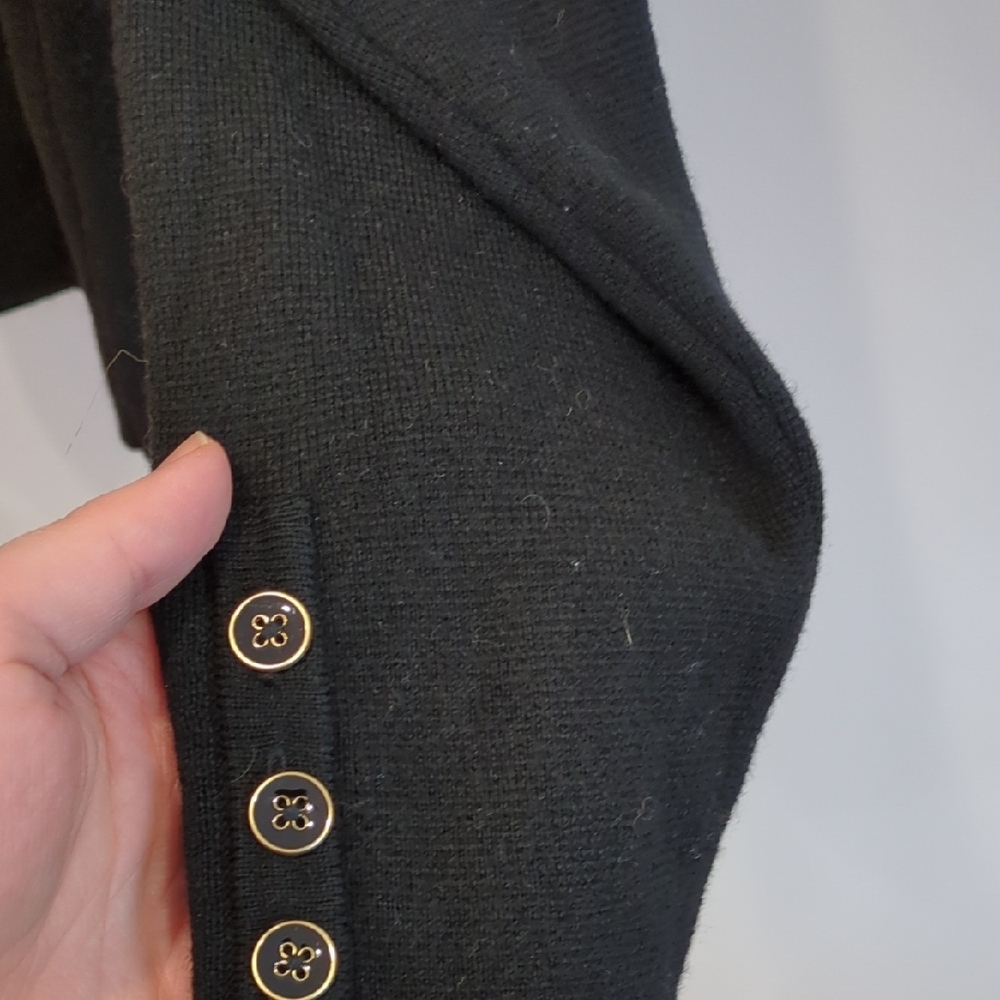 EUC Talbots Merino Wool Black Cardigan Blazer Size 3X Academia Preppy Minimalism - Picture 9 of 11